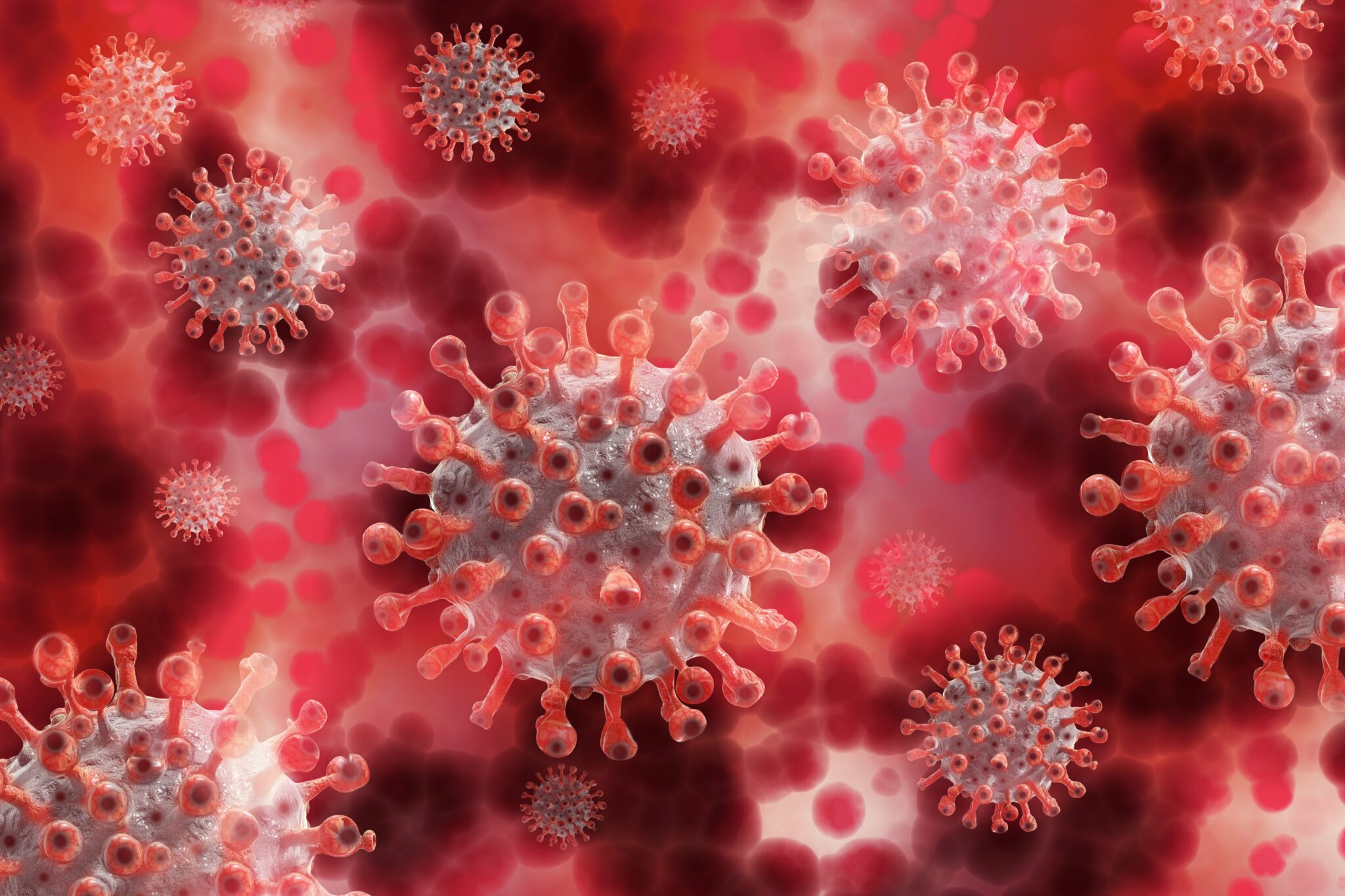 Computergrafik des Corona-Virus