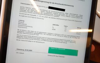Formular für eine Knochendichtemessung